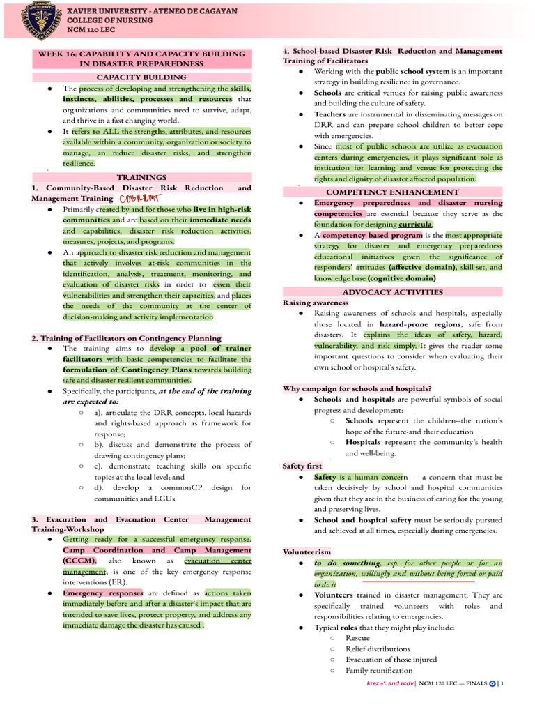 Disaster Preparedness Capacity Building | PDF | Entrepreneurship ...