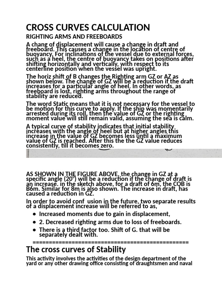 Cross Curves and Stability Calculations | PDF