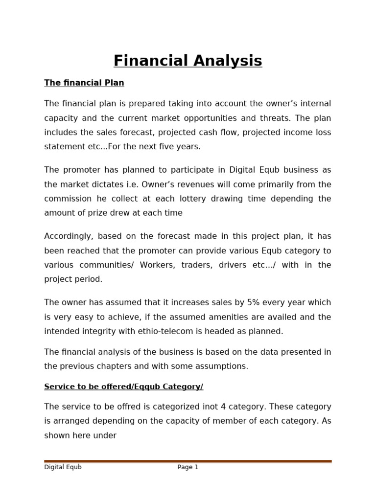 Digital Equb Financial Analysis Report | PDF | Depreciation | Expense