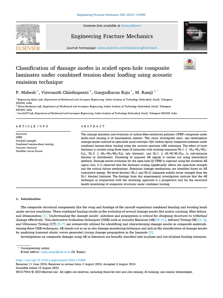 Damage Modes in CFRP Laminates Analysis | PDF | Fracture | Fracture ...