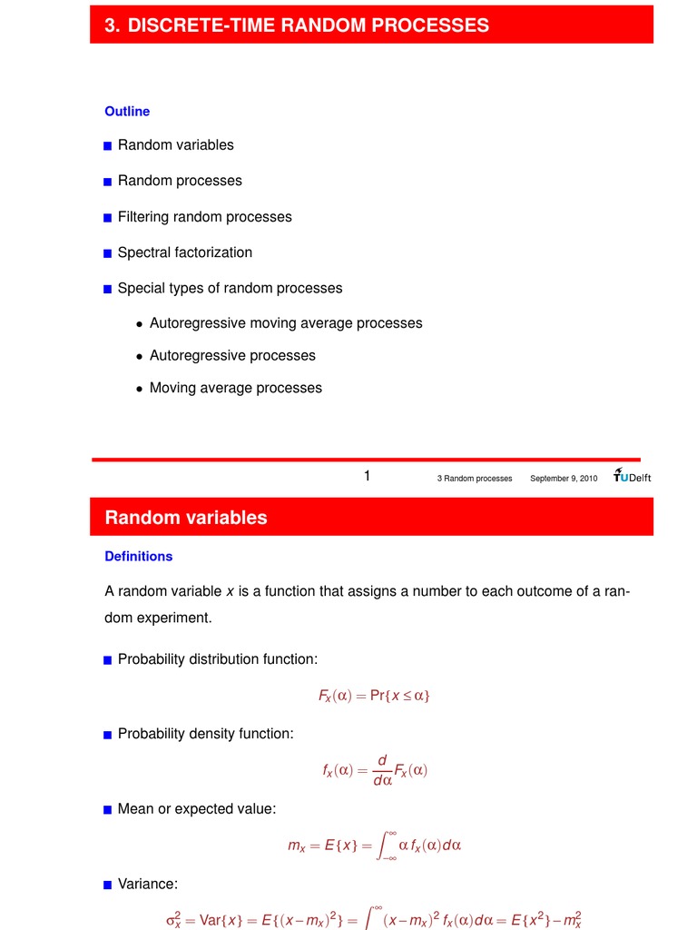 Discrete-Time Random Processes Overview | PDF
