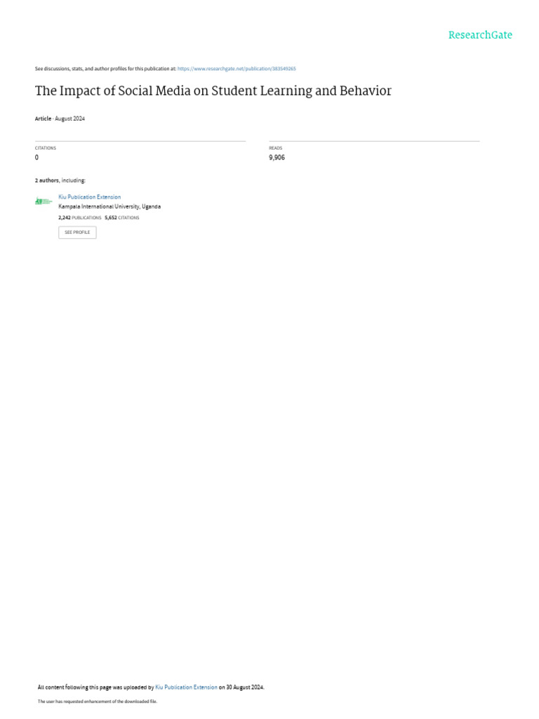 Social Media's Impact on Student Learning | PDF | Social Media ...