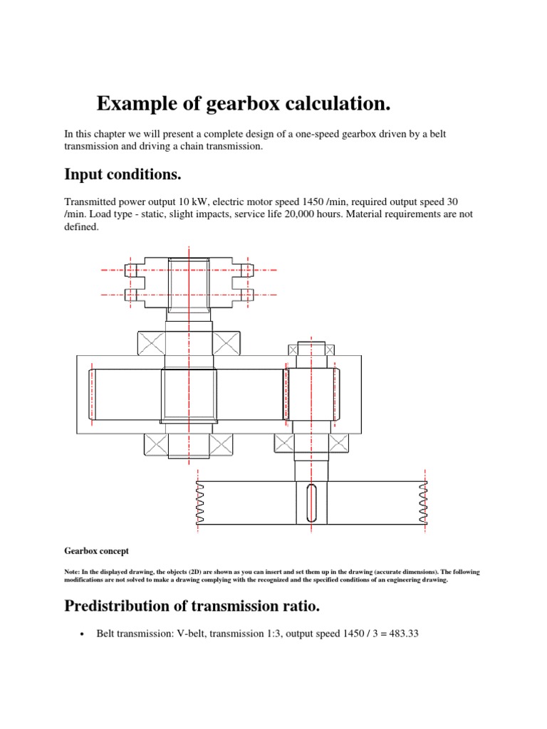 Example of Gearbox Calculation Transmission (Mechanics) Belt (Mechanical)