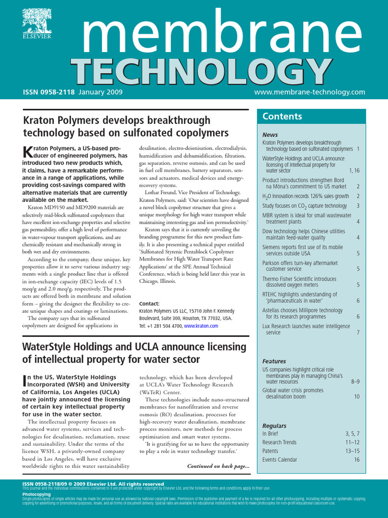 Kraton Polymers Develops Breakthrough Technology Based On Sulfonated ...