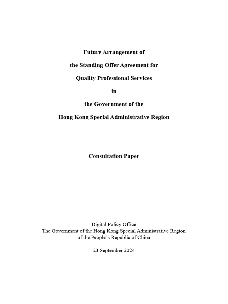 Future Arrangement of The Standing Offer Agreement | PDF | Information ...