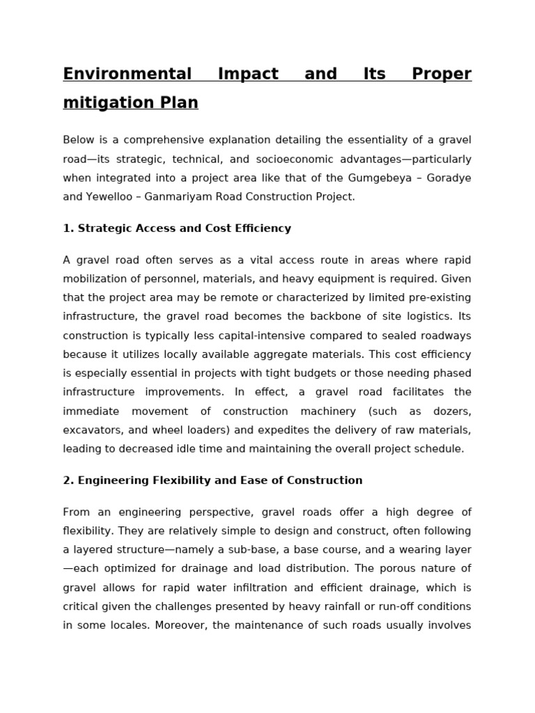 Gravel Road Benefits and Impact Plan | PDF | Road | Climate Change ...