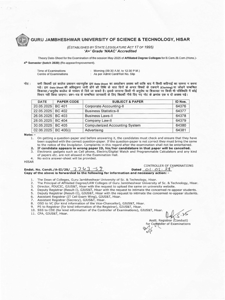 4th Sem Batch 2020 Pdf