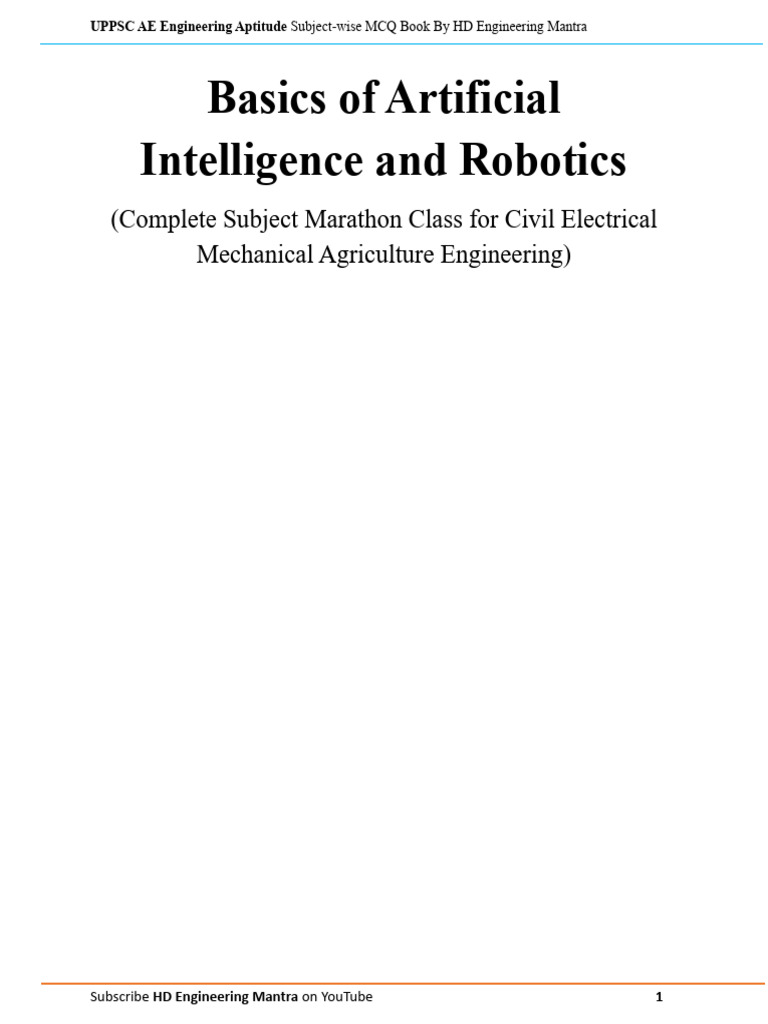 AI and Robotics: Key Concepts & Applications | PDF | Machine Learning ...