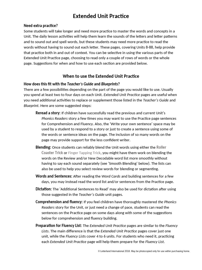 Unit-Extended-Practice_EDITABLE | PDF | Phonics | Written Communication