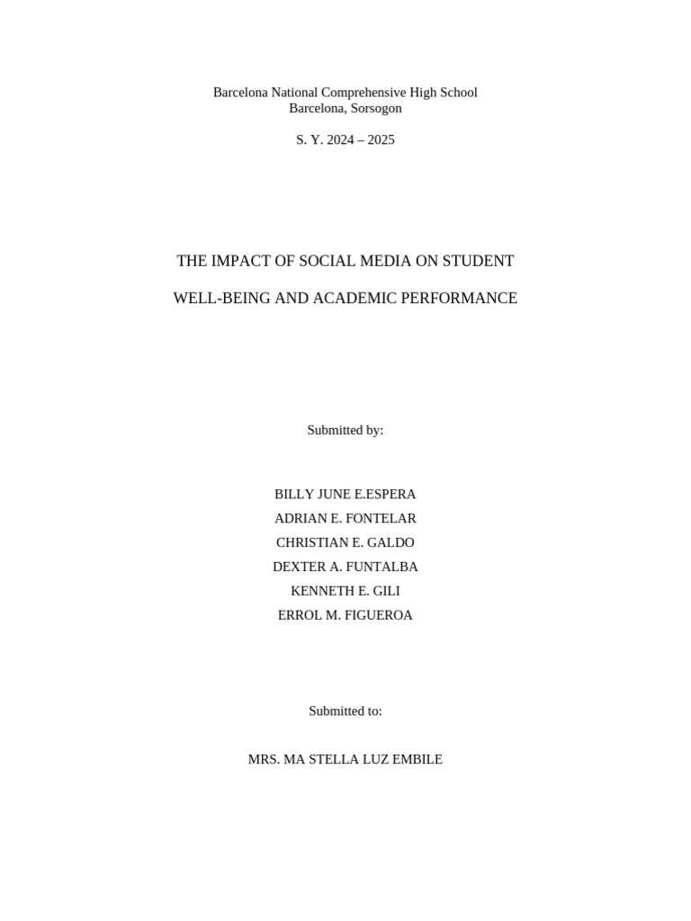 CHAPTER I the impact of social media to student | PDF | Popular Culture ...