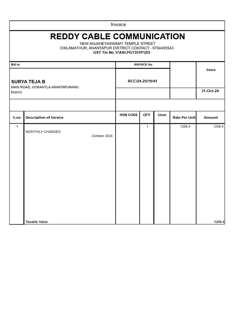 October Wifi Bill | PDF