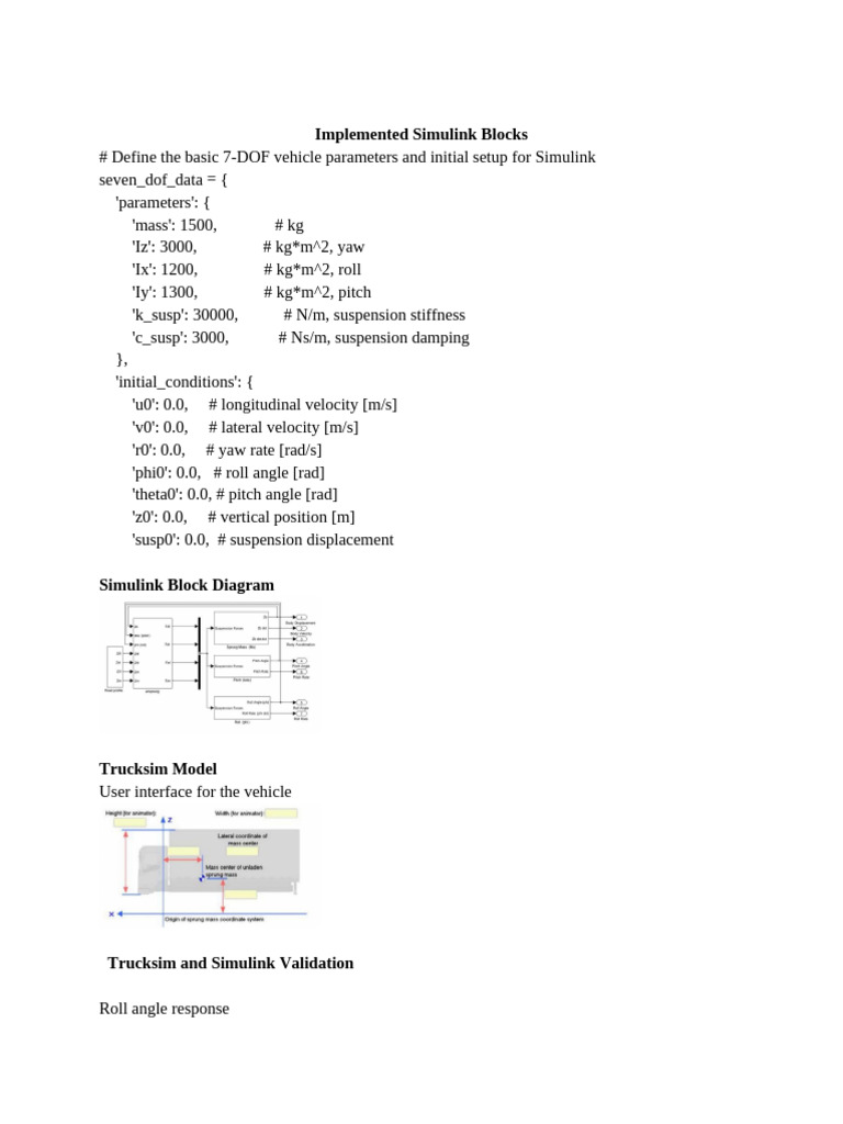 Trucksim and Simulink Validation | PDF