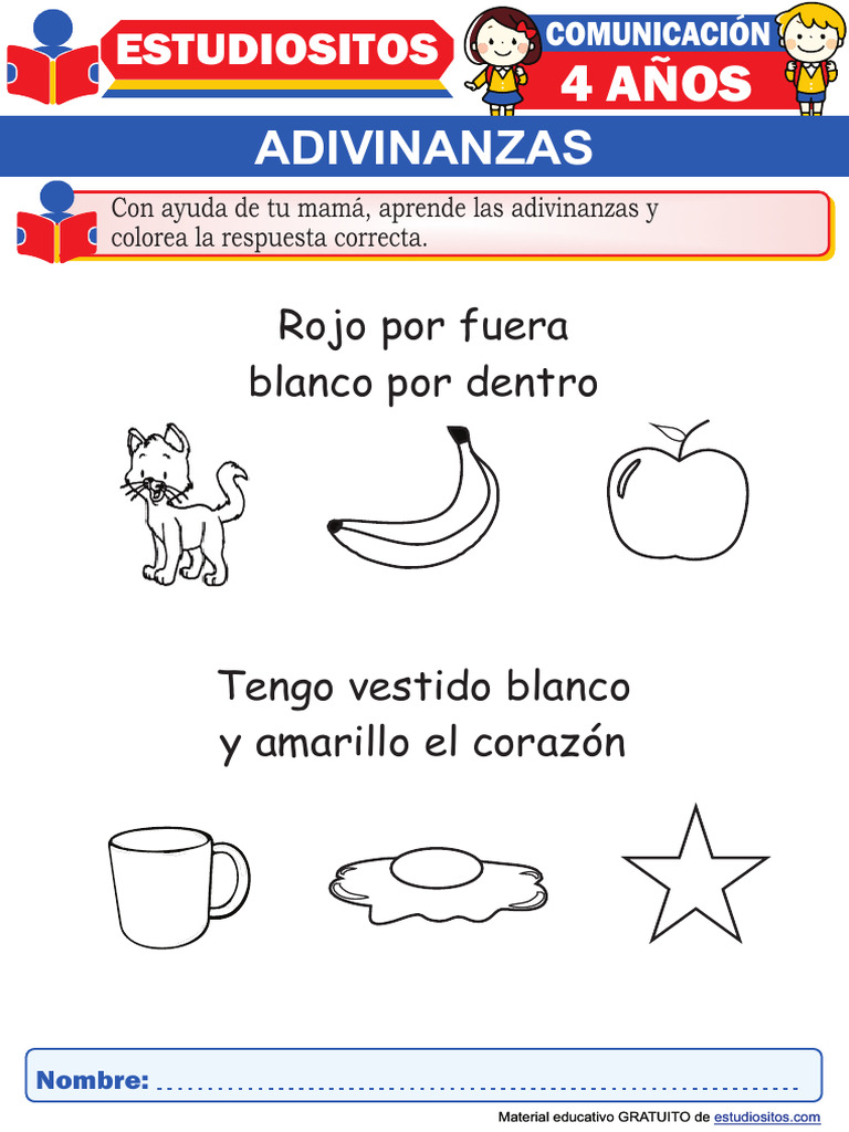 Adivinanzas Cortas para Ninos de Cuatro Anos | PDF