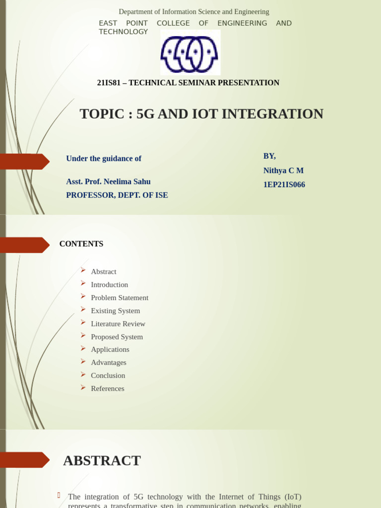 Nithya Seminar Final | PDF | Internet Of Things | Computer Network
