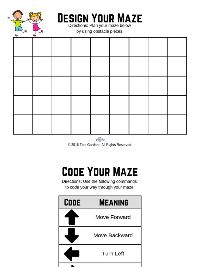 Coding The Way Maze Activity Revise | PDF