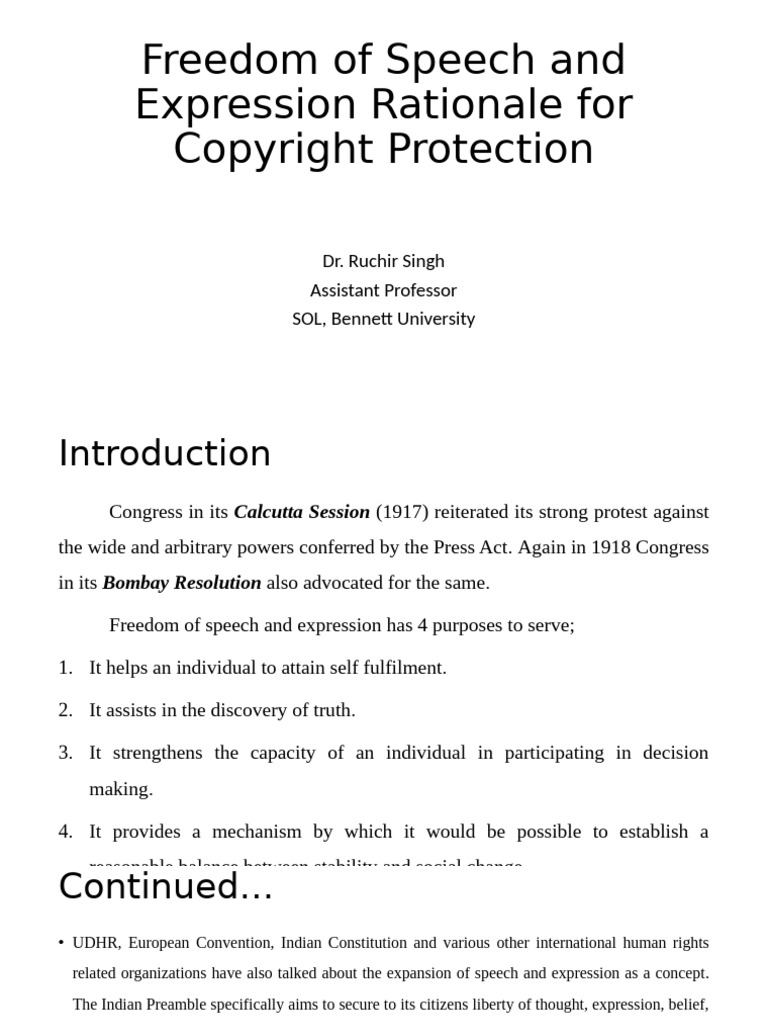 Copyright Protection and Free Speech Analysis | PDF | Freedom Of Speech ...