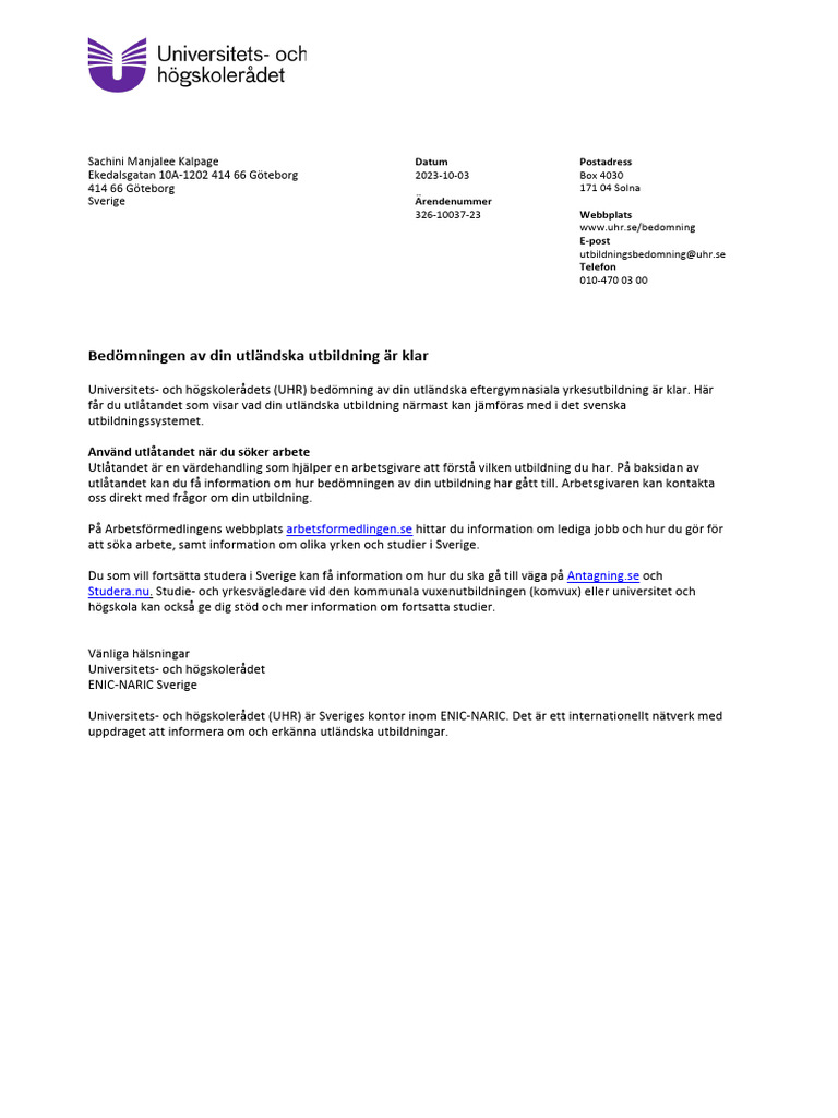 Informationsbrev 2023-10-03 | PDF