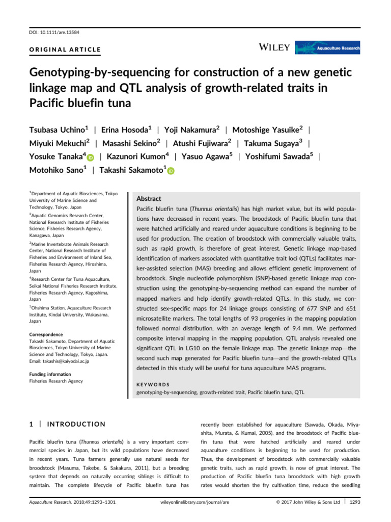 Genotyping-By-Sequencing For Construction of A New Genetic Linkage Map ...