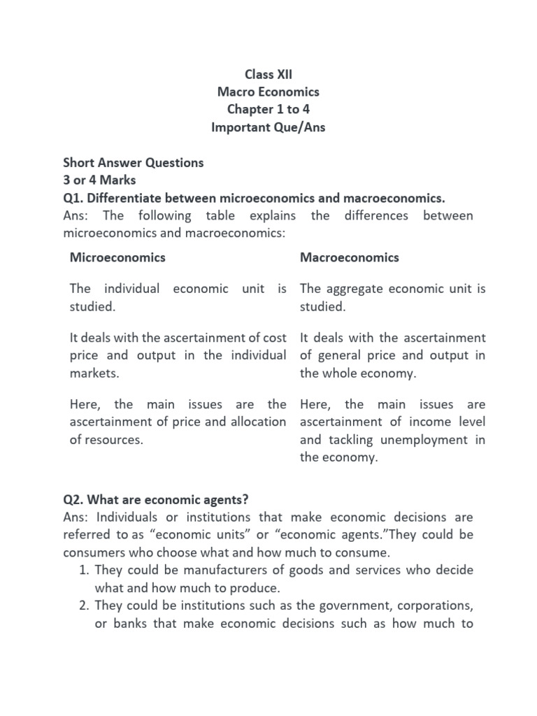 Class XII Economics Ch1 - 4 | PDF | Gross Domestic Product | Macroeconomics