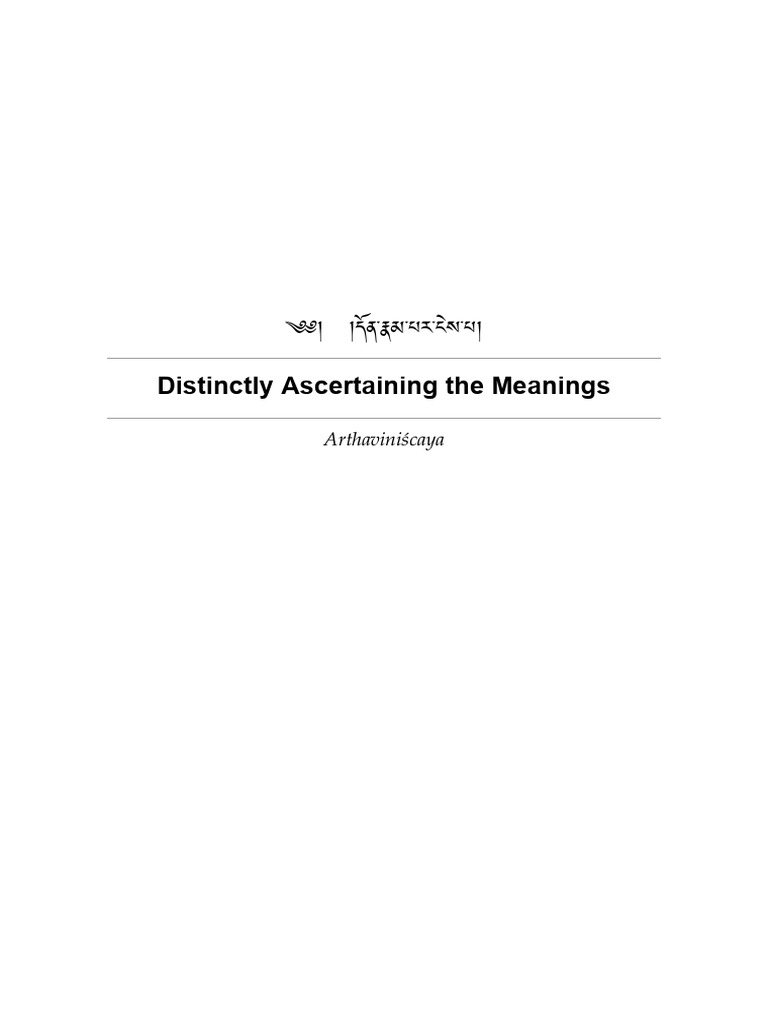 Distinctly Ascertaining the Meanings | PDF | Noble Eightfold Path | Āstika