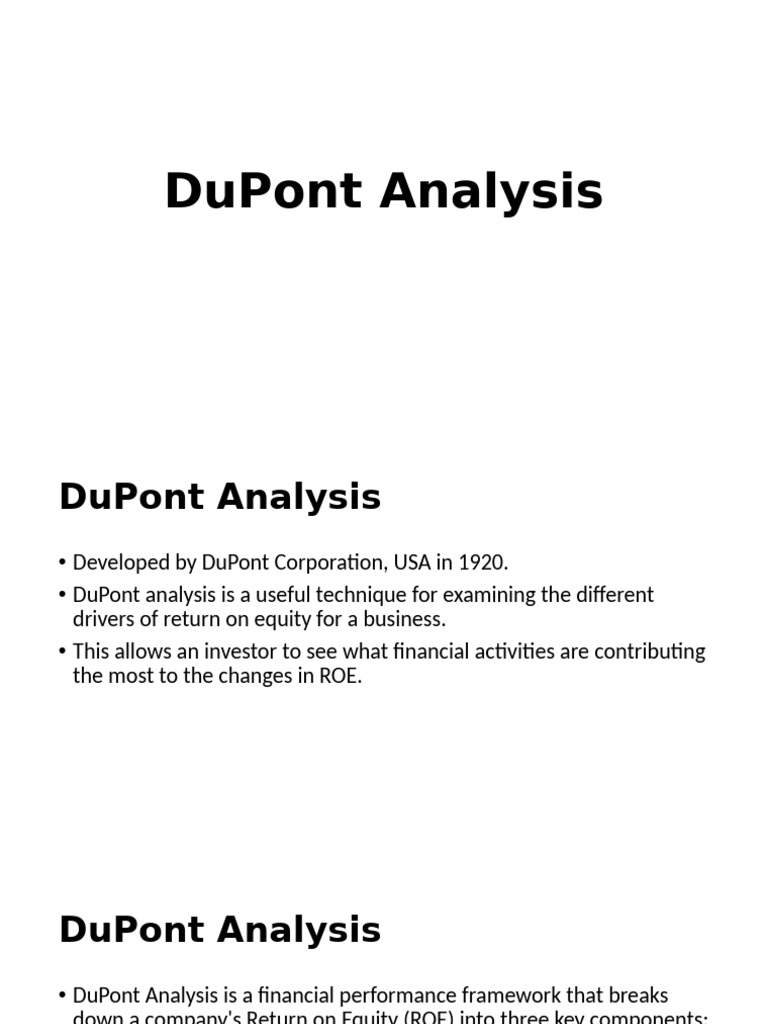 Understanding DuPont Analysis for ROE | PDF