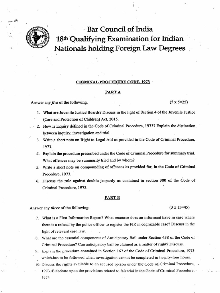 Paper-V-Question Paper Criminal Procedure Code 23.12.2022 | PDF