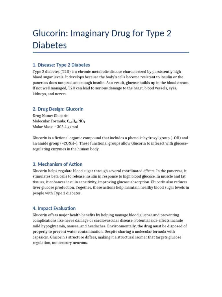 Glucorin: A Novel Approach to T2D | PDF