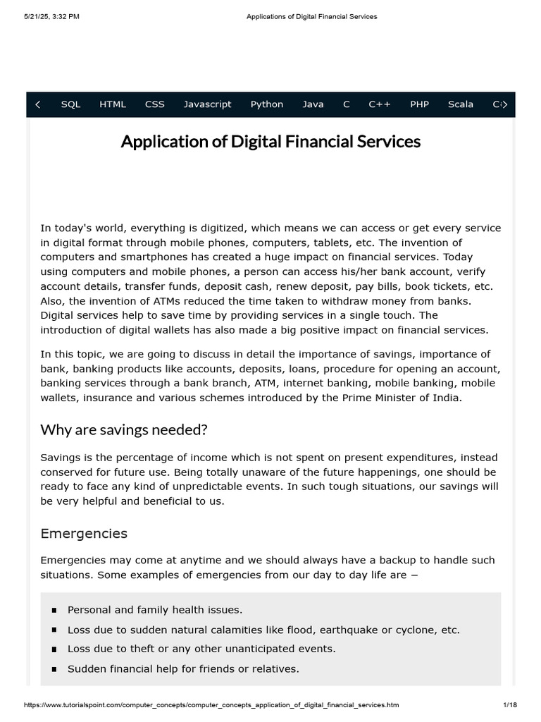 Digital Financial Services Overview | PDF | Loans | Banks