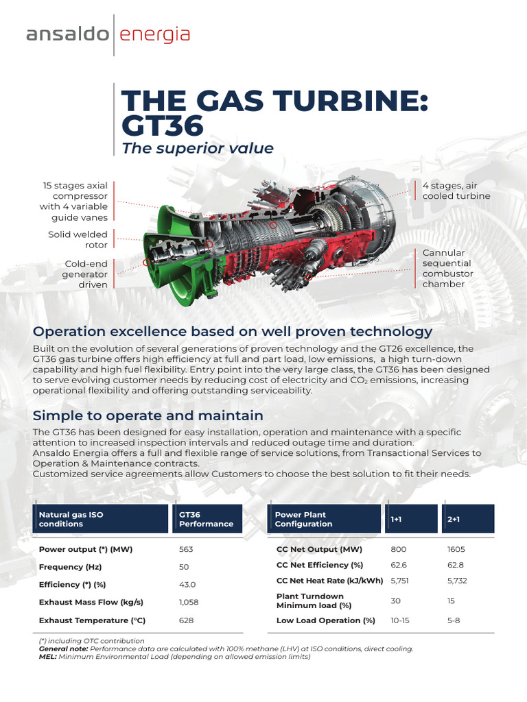 GT36 Gas Turbine: Efficiency & Flexibility | PDF | Combustion | Turbine