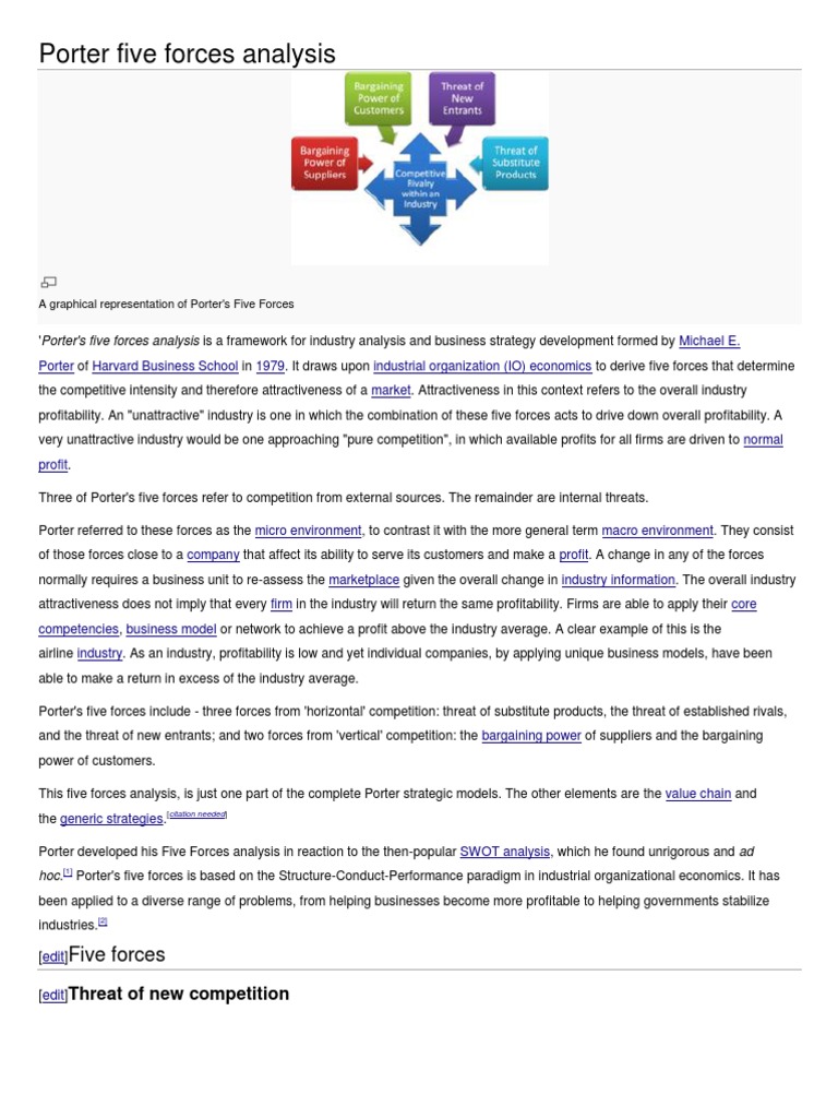 Understanding Porter's Five Forces Model | PDF | Swot Analysis | Value ...