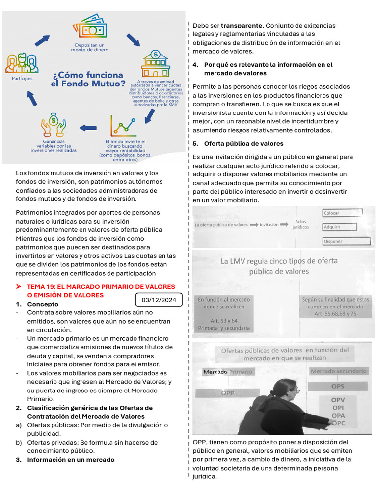Fondos Mutuos y Mercado de Valores | PDF | Bolsa de Valores | Compartir ...