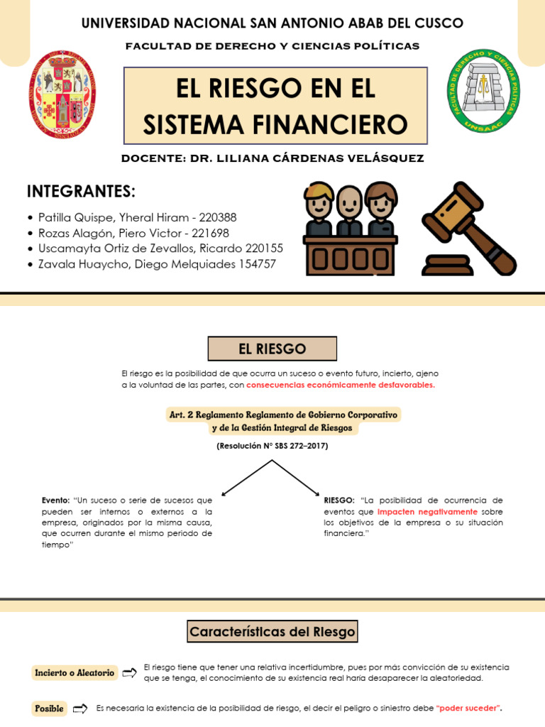 El Riesgo en El Sistema Financiero | PDF | Riesgo | Business