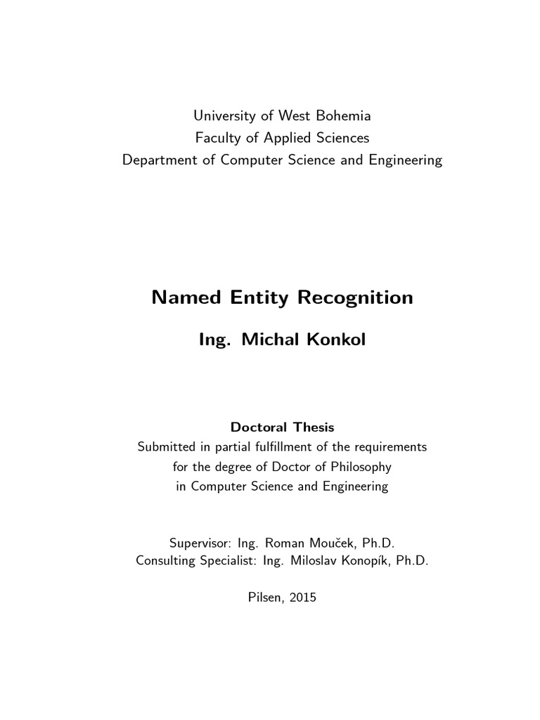 Named Entity Recognition Thesis | PDF | Learning | Artificial Intelligence
