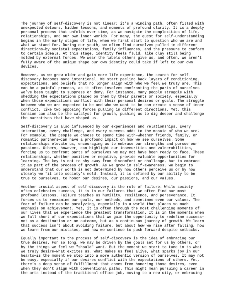 The Journey of SelfDiscovery Explained PDF Identity (Social