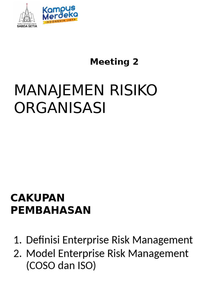 Enterprise Risk Management Dalam Manajemen Risiko | PDF