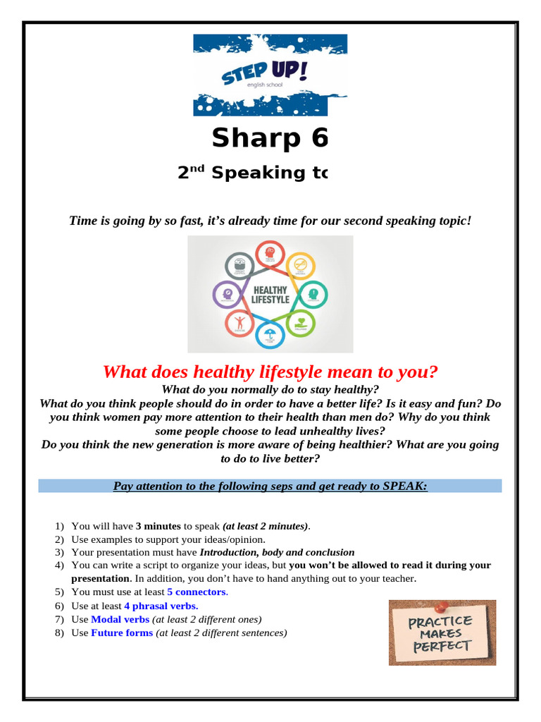 2nd Speaking Topic - SHARP 6 | PDF
