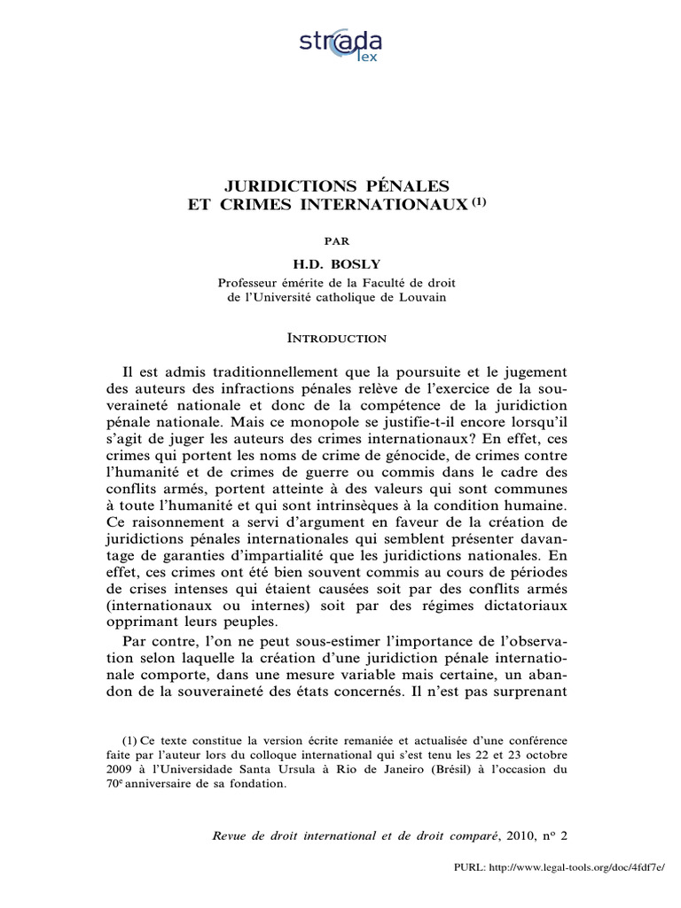 Juridictions pénales et crimes internationaux | PDF | Crimes | Crime et ...