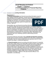 Financial Reporting and Analysis Solutions The Economic and Institutional Setting For Financial Reporting Problems