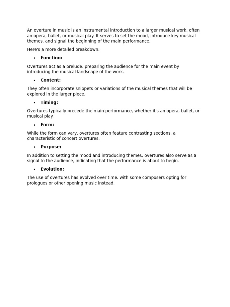 An Overture in Music | PDF