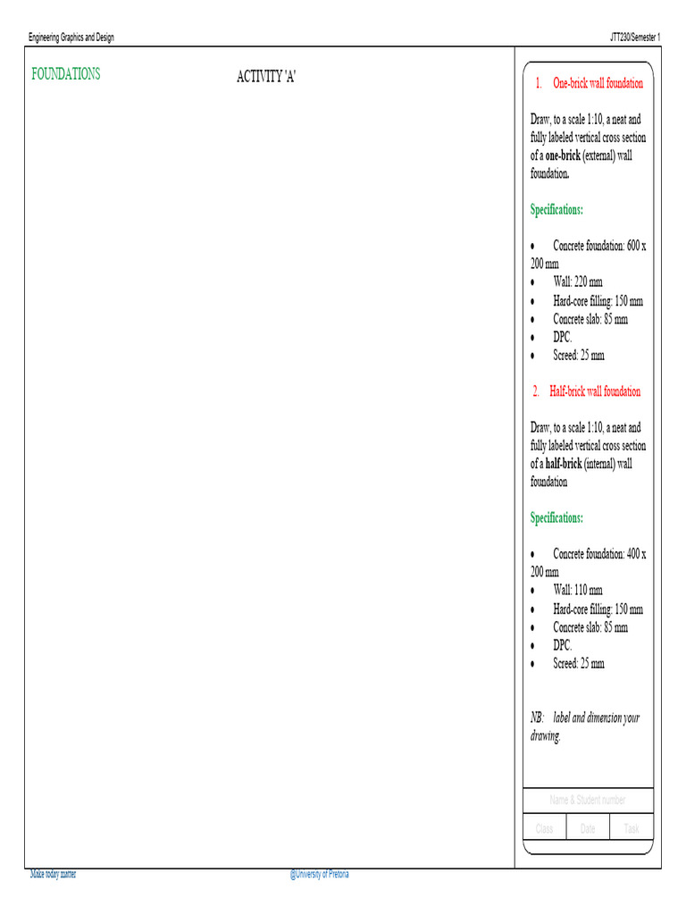 Activity A - Foundations | PDF | Materials | Building