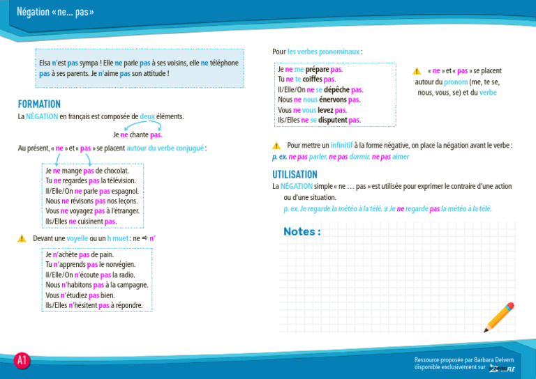 Négation simple en français | PDF | Verbe | Sémantique
