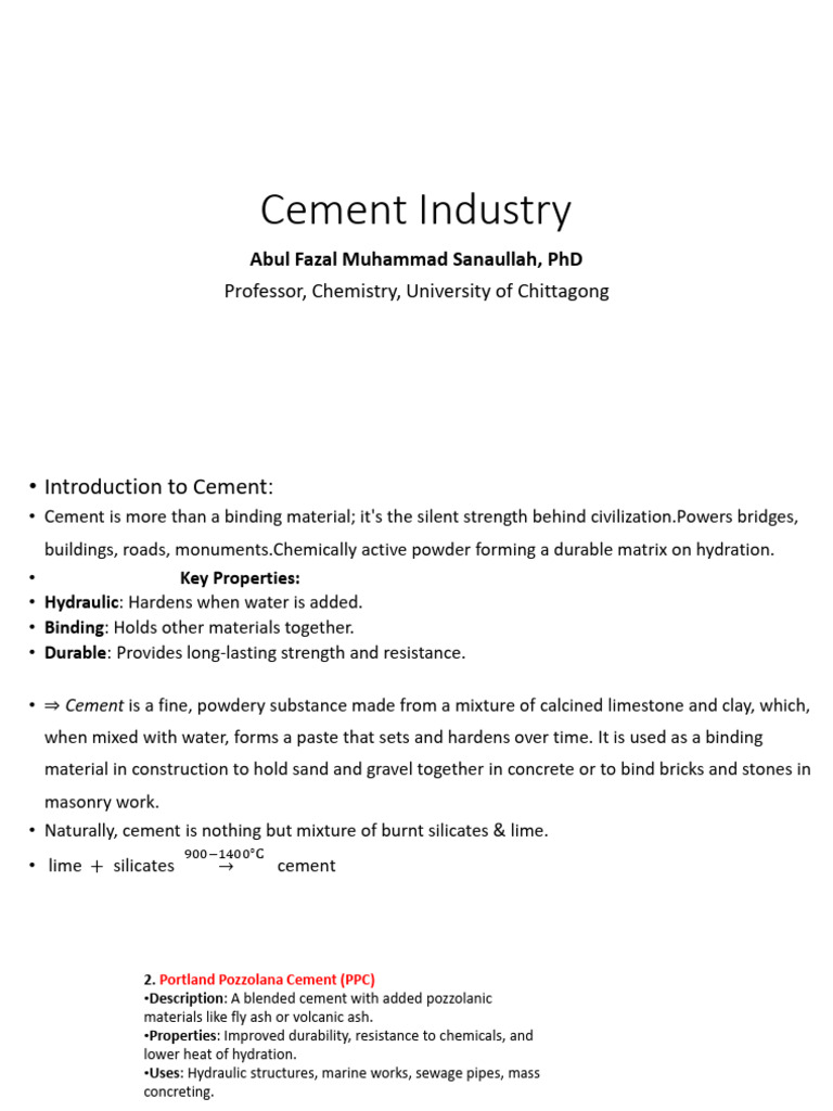 Understanding Cement in Chemistry | PDF | Cement | Lime (Material)