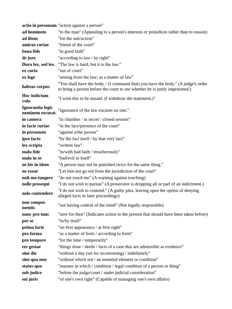 Latin Legal Maxims Explained | PDF | Precedent | Treaty
