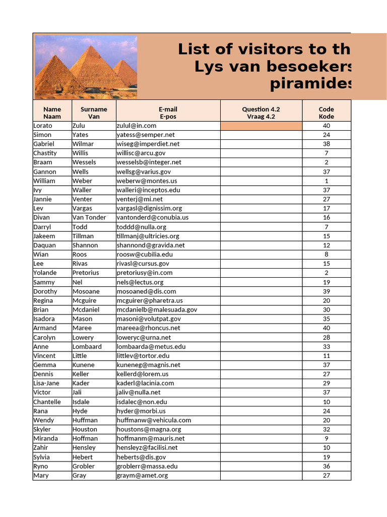 Visitor List for Pyramids | PDF | Egyptian Pyramids | Ancient Egypt