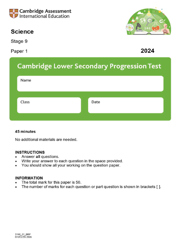 S9 PT Science 2024-P1 | PDF