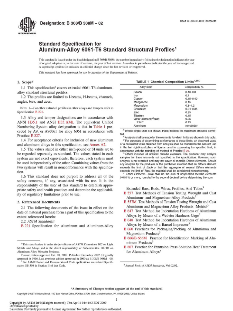 Astm B308 - 308M | PDF