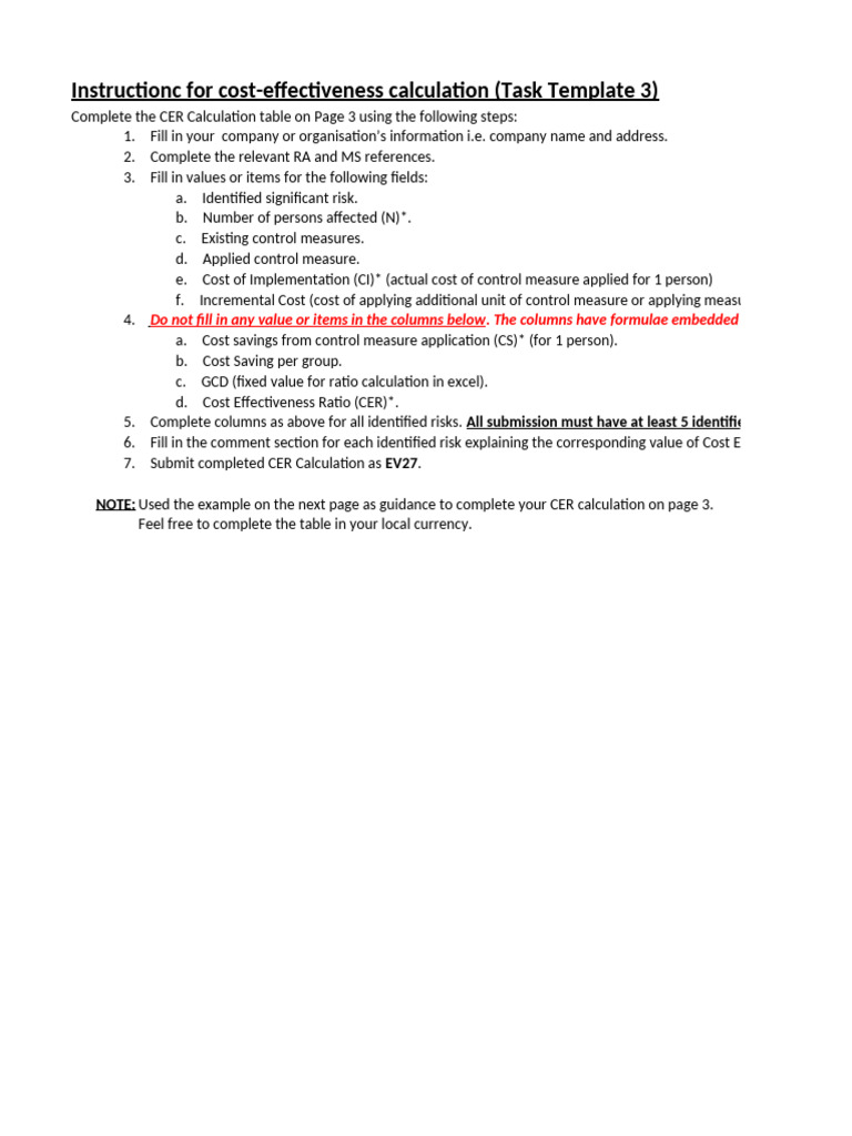 L6 H&S Task Template 3 | PDF | Risk | Cost Effectiveness Analysis