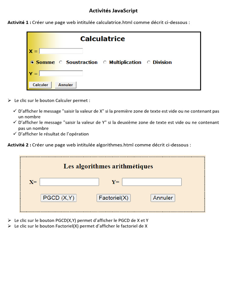 Activités pratiques en JavaScript | PDF | JavaScript | Logiciel