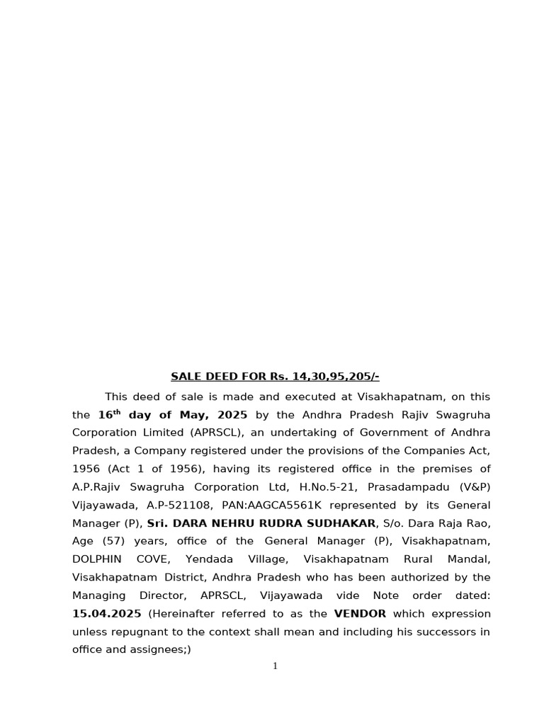Modified SALEDEED - Plot No 51 | PDF | Private Law | Common Law