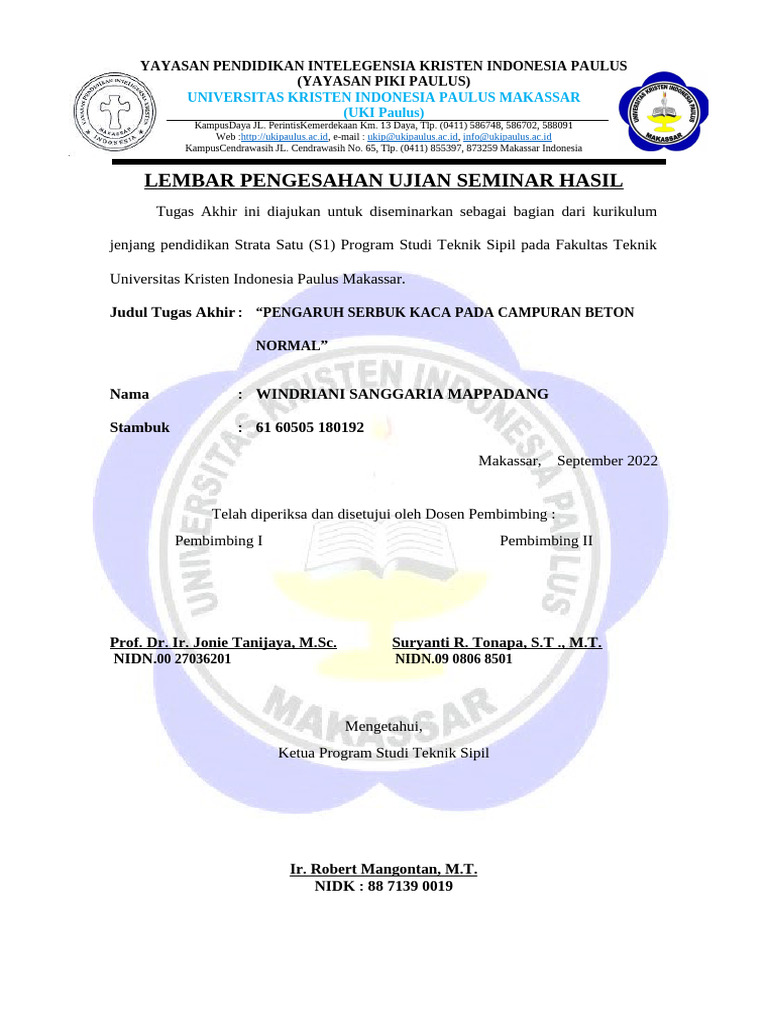 Lembar Pengesahan Indri Fix | PDF